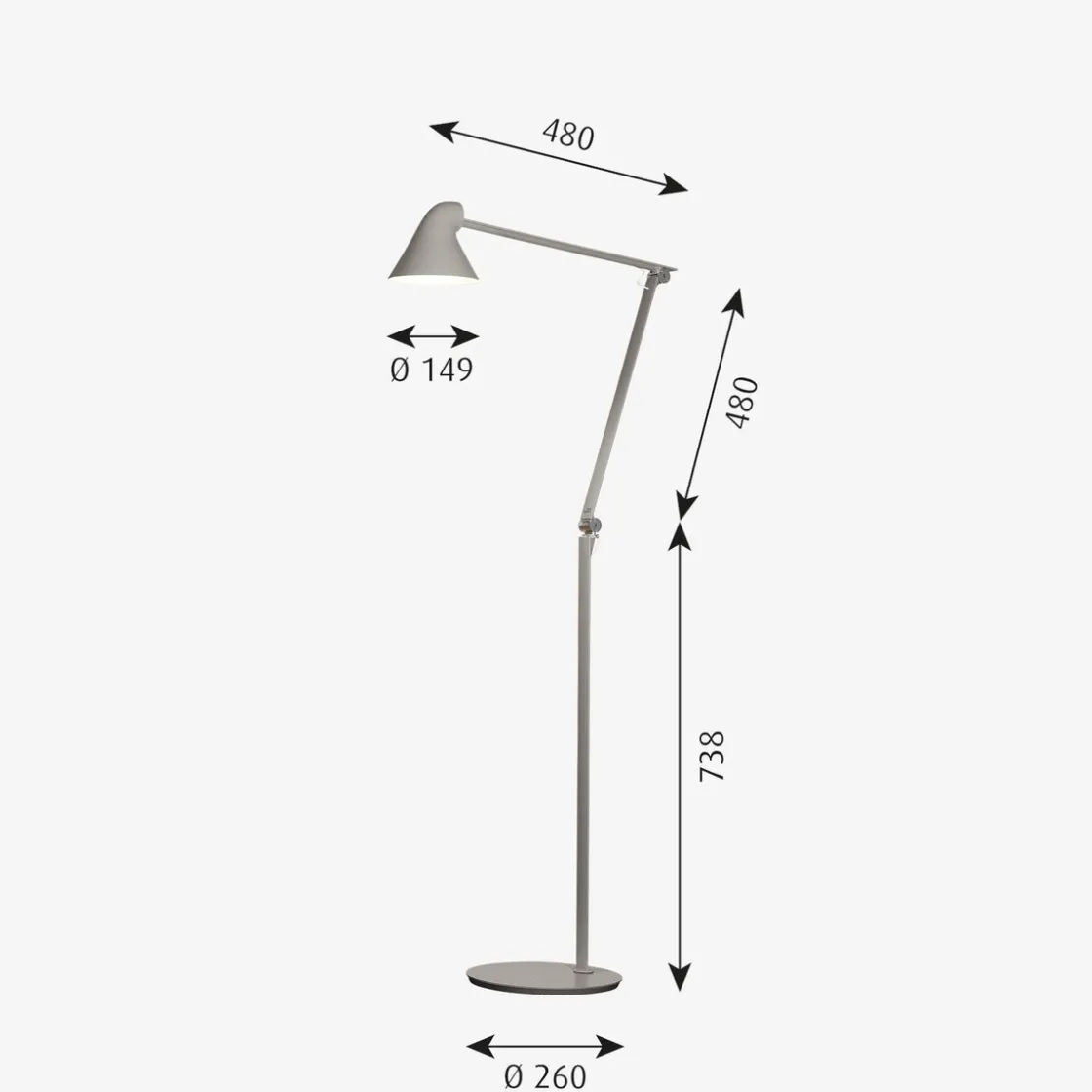 Louis Poulsen Leselamper Gulv|Louis Poulsen<NJP gulvlampe