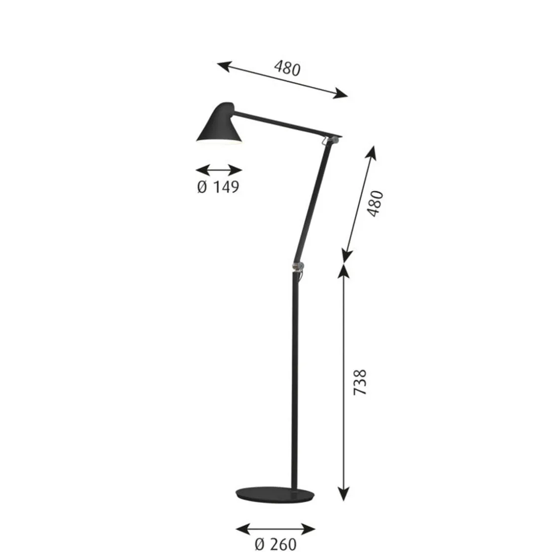 Louis Poulsen Leselamper Gulv|Louis Poulsen<NJP gulvlampe