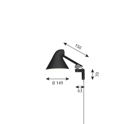 Louis Poulsen Louis Poulsen|Leselamper<NJP kort vegglampe