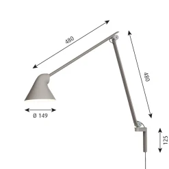 Louis Poulsen Louis Poulsen|Leselamper<NJP lang vegglampe