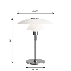 Louis Poulsen Louis Poulsen<PH 4½-3½ glass bordlampe Hvit