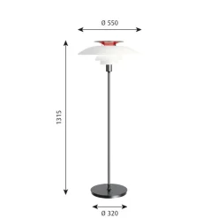 Louis Poulsen Interiørlamper Gulv|Louis Poulsen<PH 80 gulvlampe