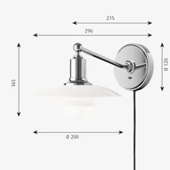 Louis Poulsen Louis Poulsen|Interiørlamper<PH 2/1 Vegglampe Hvitt opalt glass -