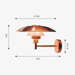 Louis Poulsen Utelamper - Klassiske Vegglamper|Louis Poulsen<PH utendørs vegglampe - Børstet
