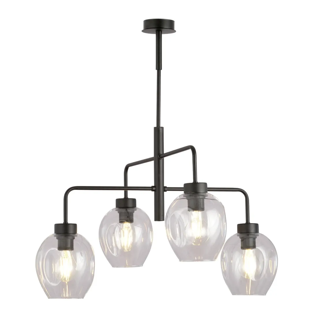 Emibig Kjøkkenbelysning Tak|Takpendler<Lukka takpendel 4 lys- Svart/Klart glass