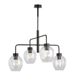 Emibig Kjøkkenbelysning Tak|Takpendler<Lukka takpendel 4 lys- Svart/Klart glass