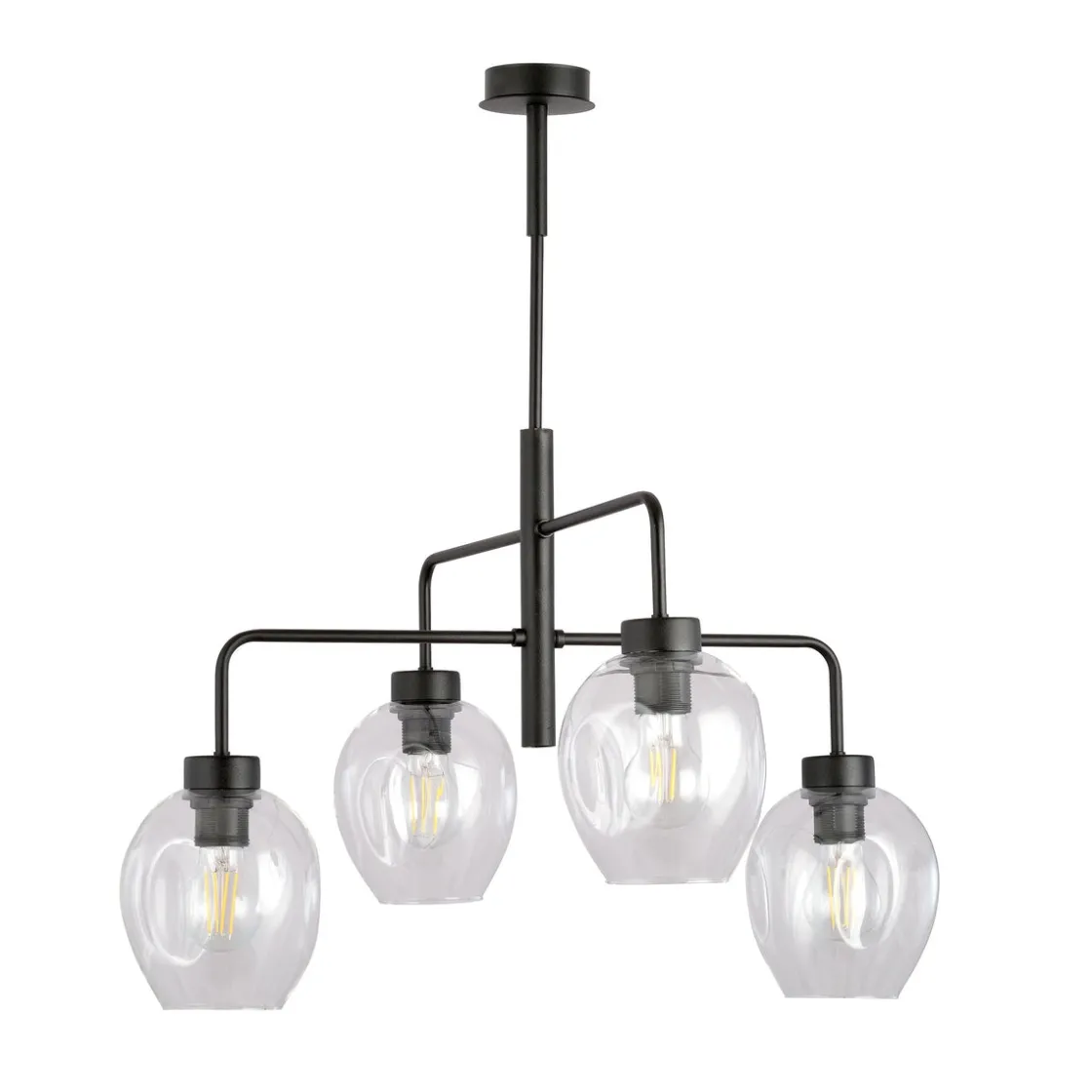 Emibig Kjøkkenbelysning Tak|Takpendler<Lukka takpendel 4 lys- Svart/Klart glass