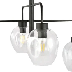 Emibig Kjøkkenbelysning Tak|Takpendler<Lukka takpendel 4 lys- Svart/Klart glass