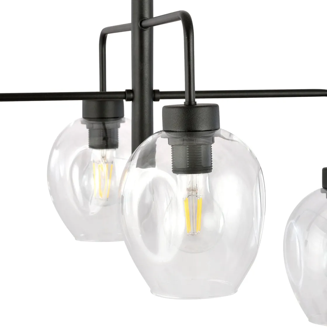 Emibig Kjøkkenbelysning Tak|Takpendler<Lukka takpendel 4 lys- Svart/Klart glass