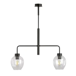 Emibig Kjøkkenbelysning Tak|Takpendler<Lukka takpendel 2 lys- Svart/Klart glass