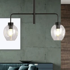 Emibig Kjøkkenbelysning Tak|Takpendler<Lukka takpendel 2 lys- Svart/Klart glass