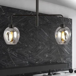 Emibig Kjøkkenbelysning Tak|Takpendler<Lukka takpendel 2 lys- Svart/Røykfarget