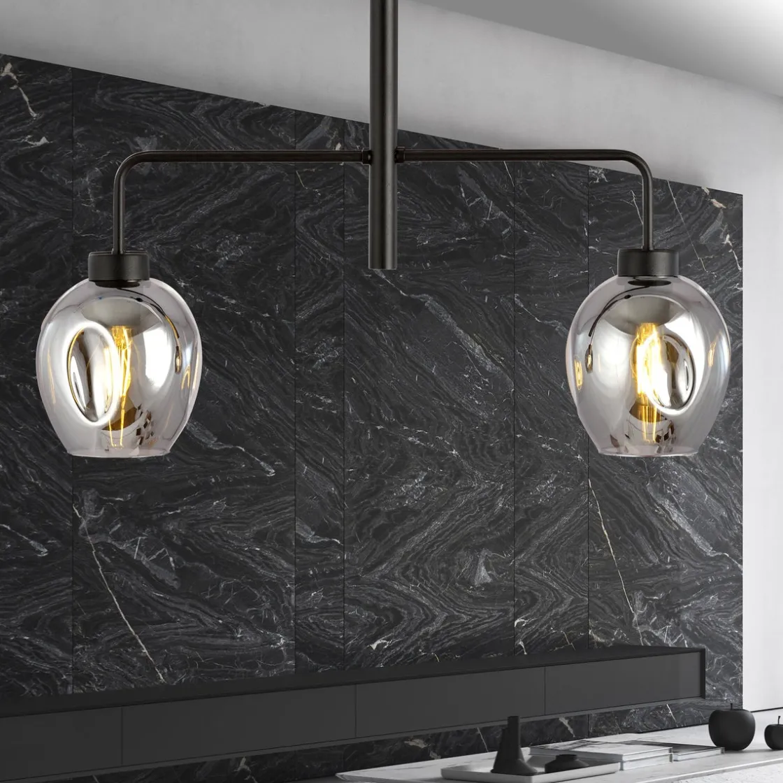 Emibig Kjøkkenbelysning Tak|Takpendler<Lukka takpendel 2 lys- Svart/Røykfarget