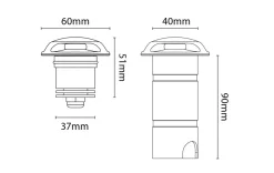 Sg Armaturen As Uplights<Luna Deco 1 uplight utendørs 3W 3000 Kelvin IP67 - Rustfritt