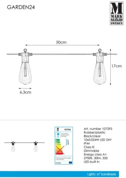 Marksløjd Garden 24 System<Lysslynge 10 lys stor - Garden 24 -
