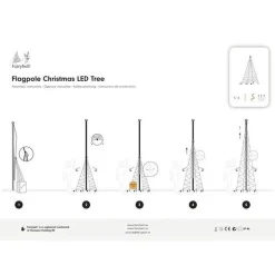 Fairybell Juletrelys & Lysslynger|Julebelysning Til Flaggstang<8M flaggstang julebelysning - 1500 LEDlys -