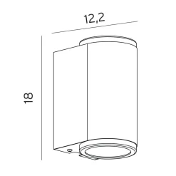 Norlys Lightup-Pris|Utelamper Med Opp/Ned Lys<Mandal 1370 vegglampe opp/ned - Svart