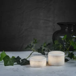 Unison Bordlamper For Utendørsbruk|Bordlamper Ute<Marble hvit bordlampe batteridrevet m/timer - Large