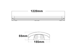 NorDesign Kjøkkenbelysning Tak|Lysarmaturer & Led Panel<Mega Batten lysarmatur 40W 3000/4000K IP44 - 122 cm