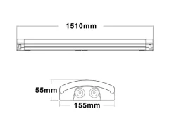 NorDesign Kjøkkenbelysning Tak|Lysarmaturer & Led Panel<Mega Batten lysarmatur 47W 3000/4000K IP44 - 151 cm