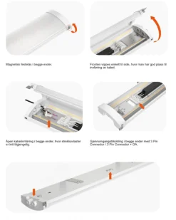 NorDesign Kjøkkenbelysning Tak|Lysarmaturer & Led Panel<Mega Batten lysarmatur 47W 3000/4000K IP44 - 151 cm