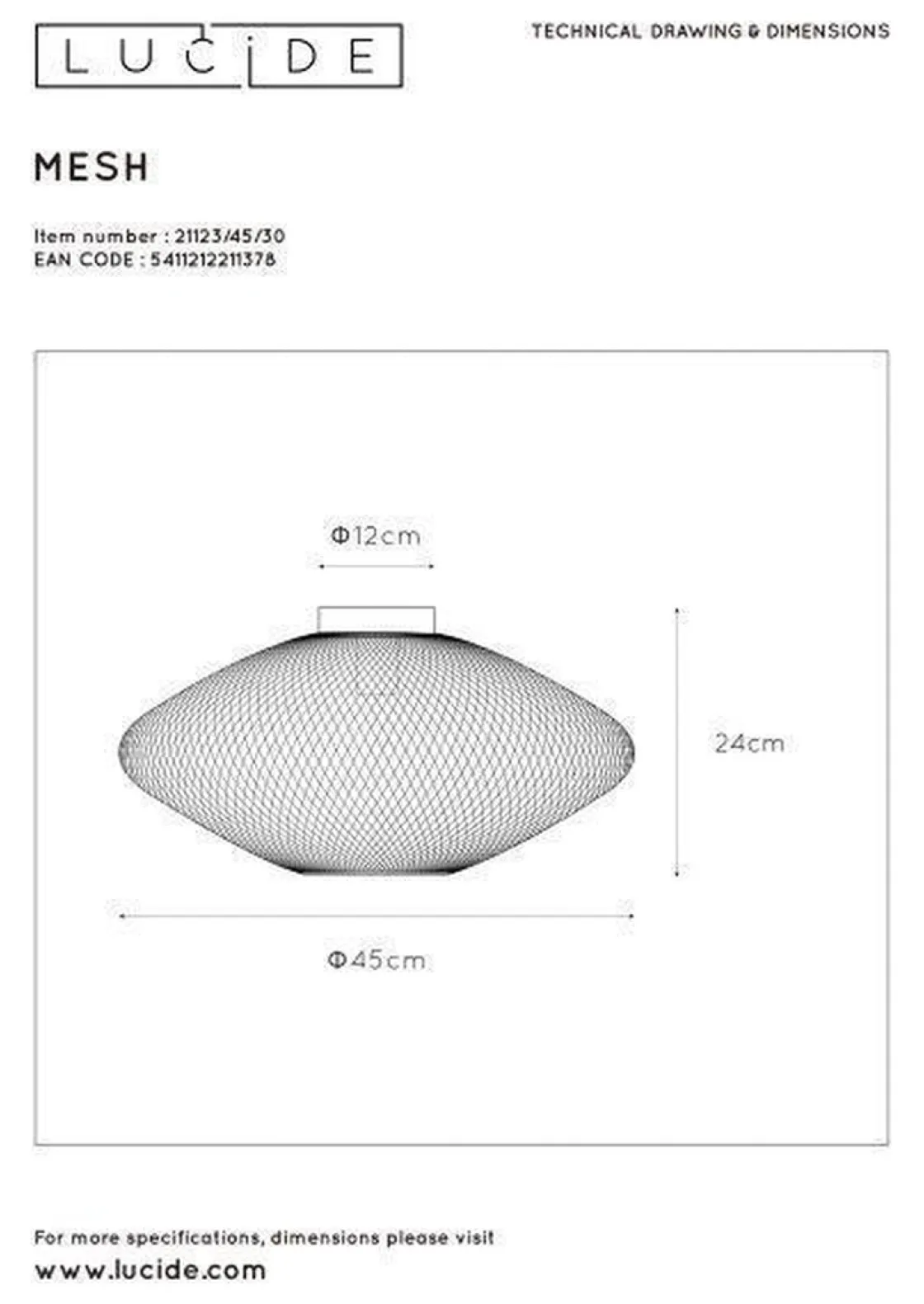 Lucide Kjøkkenbelysning Tak|Taklamper / Takplafonder<Mesh taklampe 45 cm