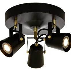 Aneta Lighting Kjøkkenbelysning Tak|Spotter & Skinner<Metz taklampe rund 3 spotter - Svart/Messing