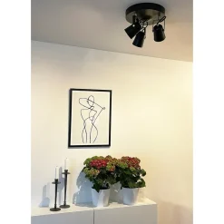 Aneta Lighting Kjøkkenbelysning Tak|Spotter & Skinner<Metz taklampe rund 3 spotter - Svart/Messing