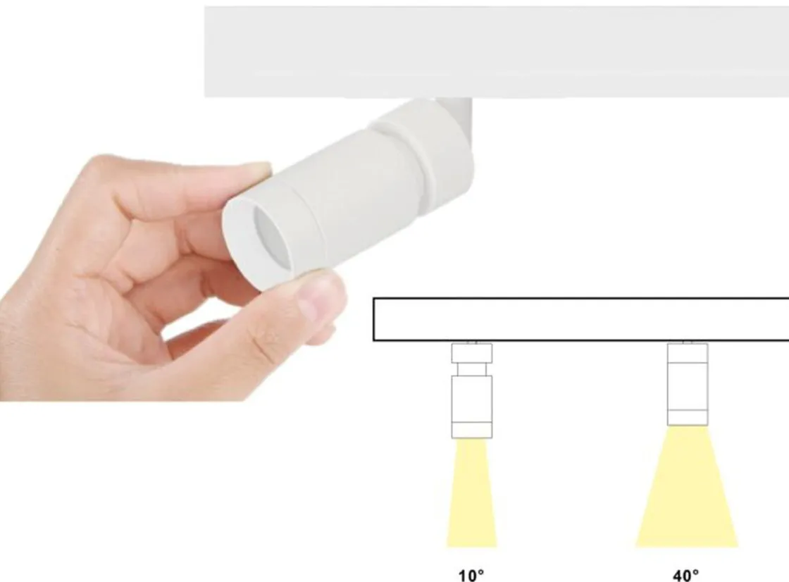 NorDesign Microline Spotskinner<Microline Beta spot 8W 2700 kelvin 24V RA90 10-40 grader spredning