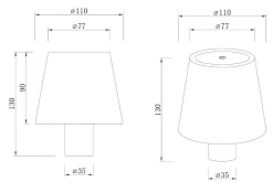 NorDesign Oppladbare Bordlamper<Mida bordlampe 3W IP20 Oppladbar - Kan montere på flaske