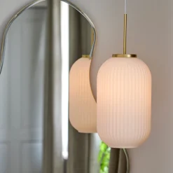 Nordlux Kjøkkenbelysning Tak|Takpendler<Milford 20 takpendel - Opal/Messingfarget