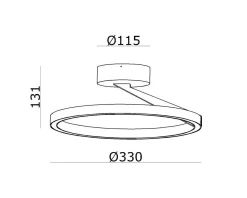 NorDesign Kjøkkenbelysning Tak|Taklamper / Takplafonder<Mind 330 taklampe 12,6W 2700 Kelvin RA90 dimbar