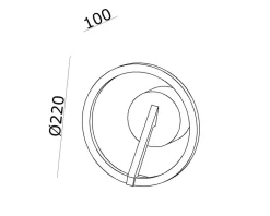 NorDesign Interiørlamper<Mind 220 vegglampe 9W 2700 Kelvin RA90 dimbar