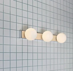 Marksløjd Belysning Over Speilet På Badet|Baderomsbelysning Vegg<Mini vegglampe 3 - Krom/opalhvit -