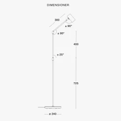 Örsjö Leselamper Gulv<Minipoint gulvlampe Flex -