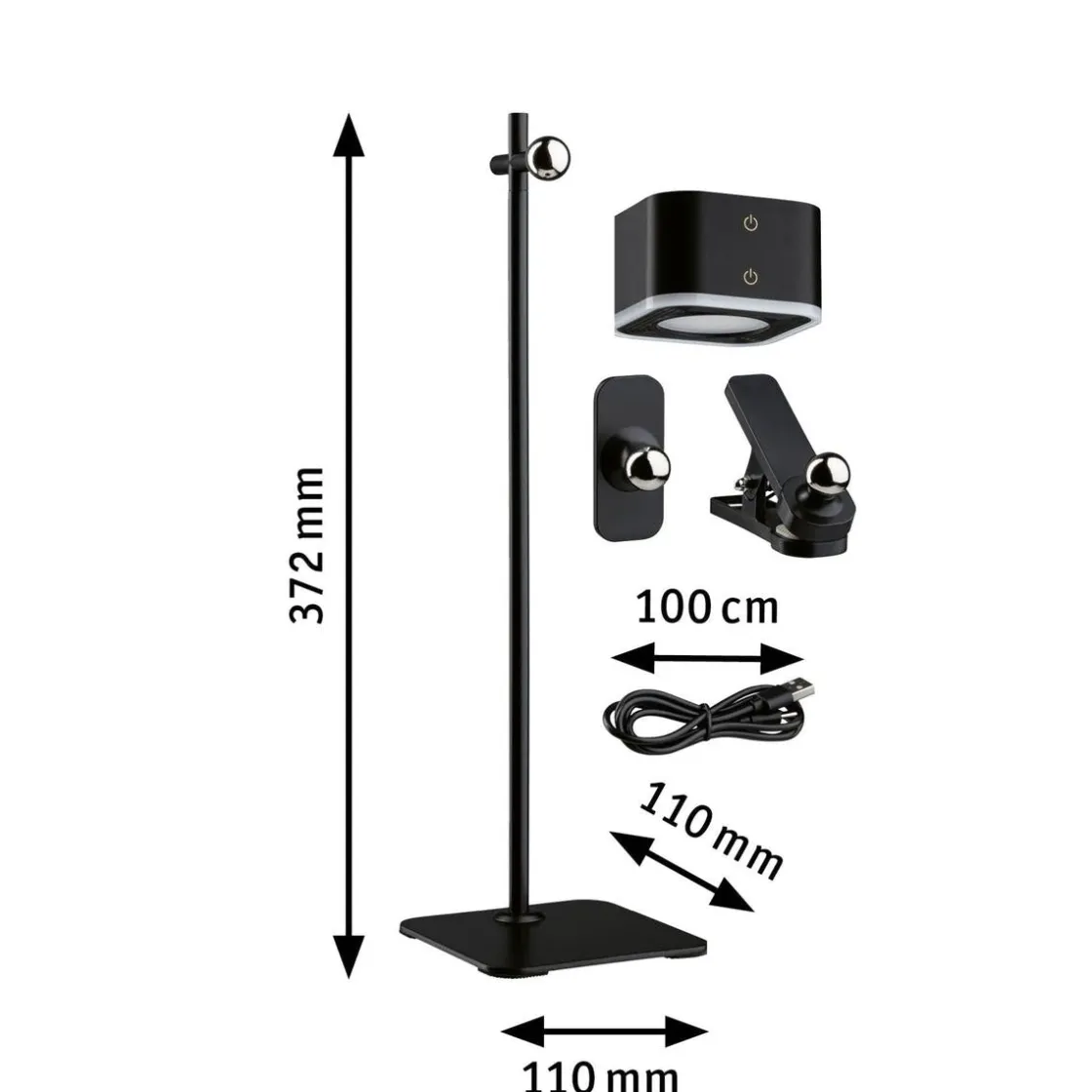 Paulmann Oppladbare Bordlamper<Mobil portabel bord/vegglampe oppladbar 1,6W 2700-6500 Kelvin