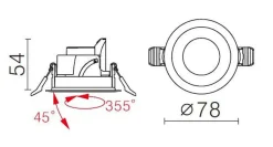 NorDesign Kjøkkenbelysning Tak|Spotter & Skinner<Modfun X 78 downlight 6W 2700 Kelvin CRI 90