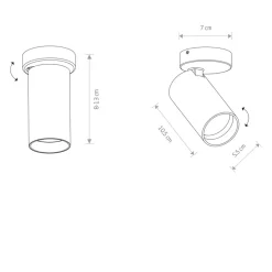 Nowodvorski Kjøkkenbelysning Tak|Spotter & Skinner<Mono enkel takspot - Svart/Gullfarget