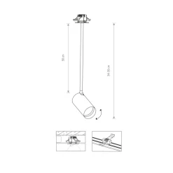 Nowodvorski Kjøkkenbelysning Tak|Spotter & Skinner<Mono medium lang enkel innfelt takspot - Svart/Gullfarget