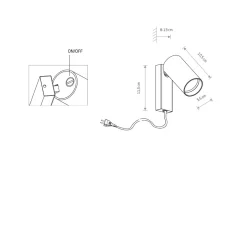 Nowodvorski Leselamper<Mono vegglampe - Svart/Messingfarget