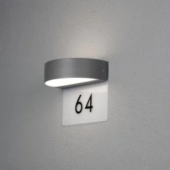 Konstsmide Utelamper - Veggskjold / Plafond<Monza vegglampe m/husnummer - Mørk