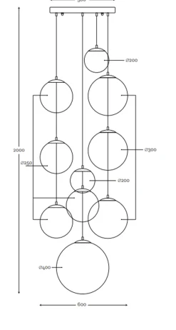 NorDesign Takpendler|Kjøkkenbelysning Tak<Muna takpendel 10-lys - /Klar/Amberfarget