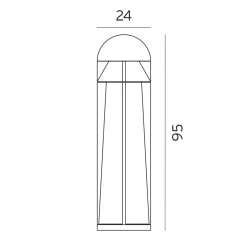 Norlys Lightup-Pris|Utelamper Til Kystområder<Narvik 557 vandalsikker pullert 95 cm 21,8W 3000K IP65 IK10