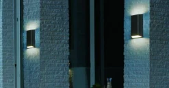 NorDesign Utelamper Til Kystområder|Utelamper Med Opp/Ned Lys<Nemi vegglampe utendørs opp/ned 2x4W IP65 3000K dimbar - grå