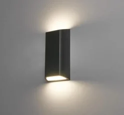 NorDesign Utelamper Til Kystområder|Utelamper Med Opp/Ned Lys<Nemi vegglampe utendørs opp/ned 2x4W IP65 3000K dimbar - grå