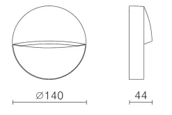 NorDesign Utelamper Med Opp/Ned Lys<Nerine 140 vegglampe utensdørs 3,2W coloure switch 3000/4000K IP65 - grå