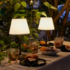 Halo Designs Oppladbare Bordlamper<New Northern bordlampe oppladbar utendørs IP44 2W - Hvit/Antikk kobberfarget