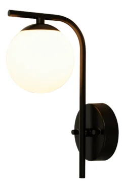 Aneta Lighting Baderomsbelysning Vegg<Nicosia vegglampe - Svart/opalhvit