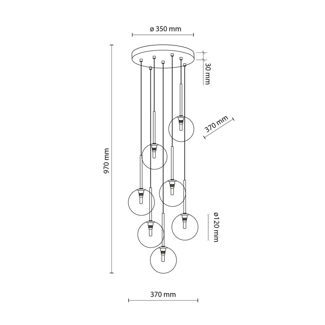 TK Lighting Kjøkkenbelysning Tak|Takpendler<Nilos takpendel 7-lys