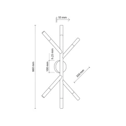 TK Lighting Kjøkkenbelysning Tak|Taklamper / Takplafonder<Noble tak/vegglampe 6-lys